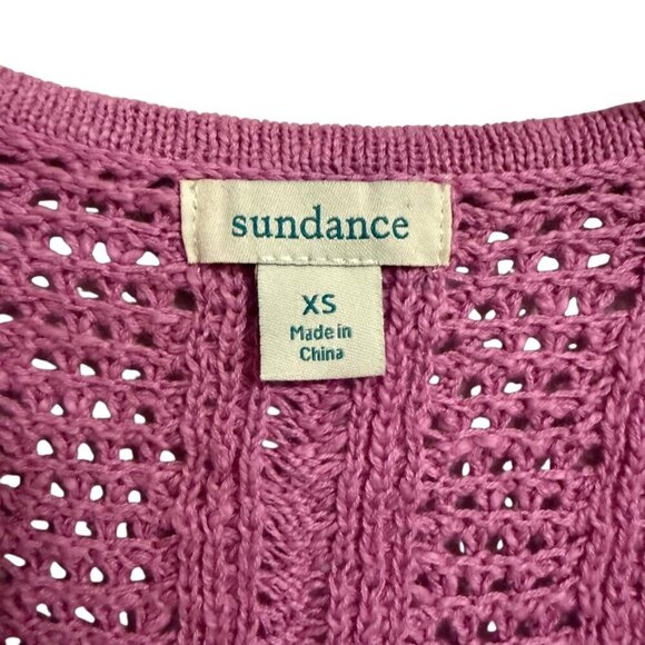 Sundance Lilac‎ Crochet Cardigan Sweater SZ XS Twee Summer - Picture 3 of 9